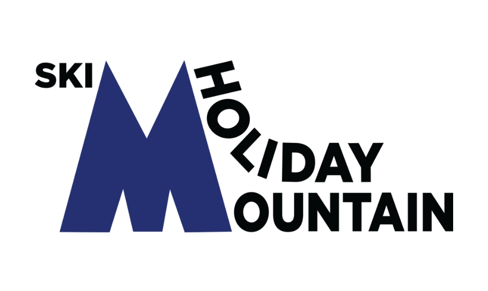 Ski Holiday Mountain Logo on white background