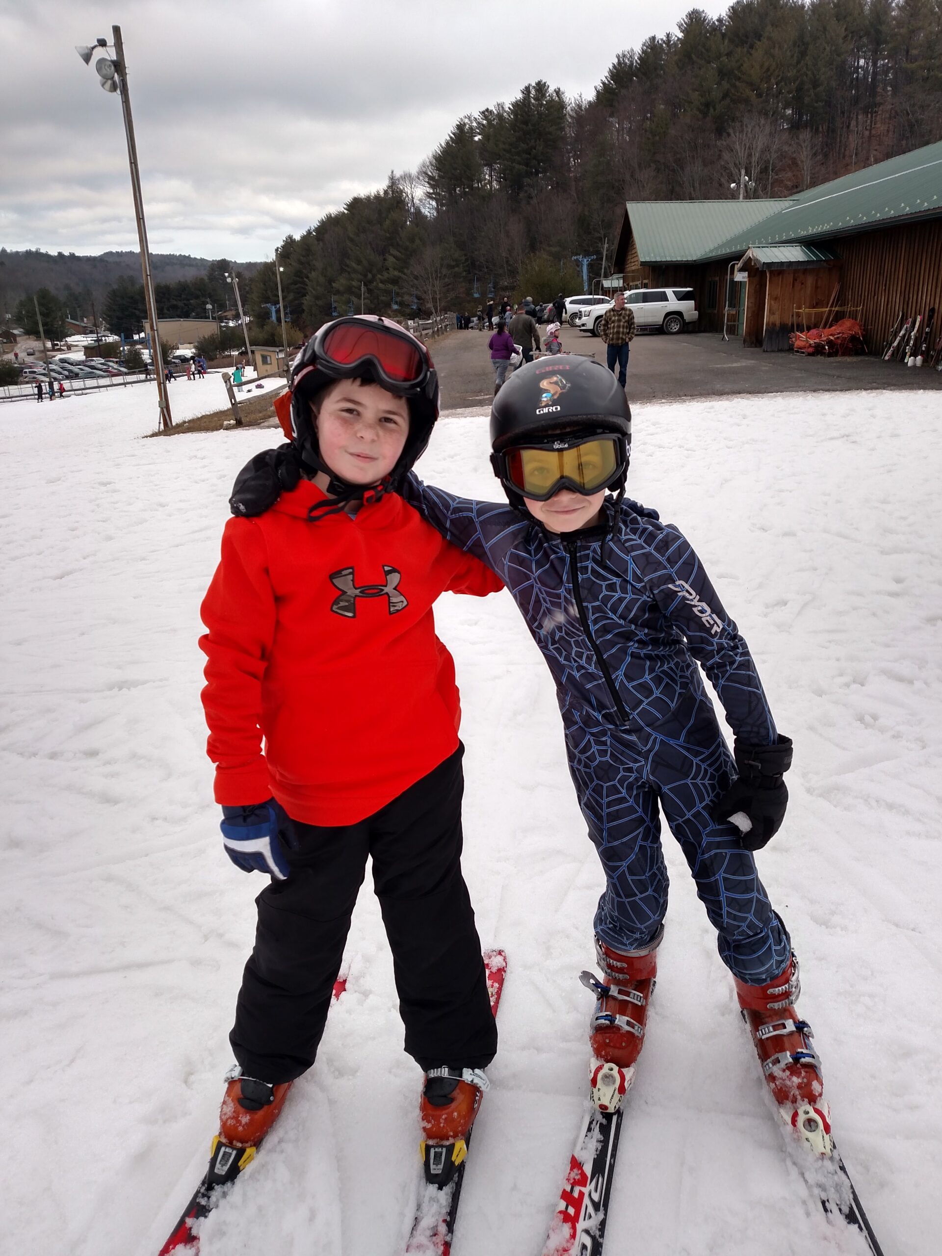two child skiiers