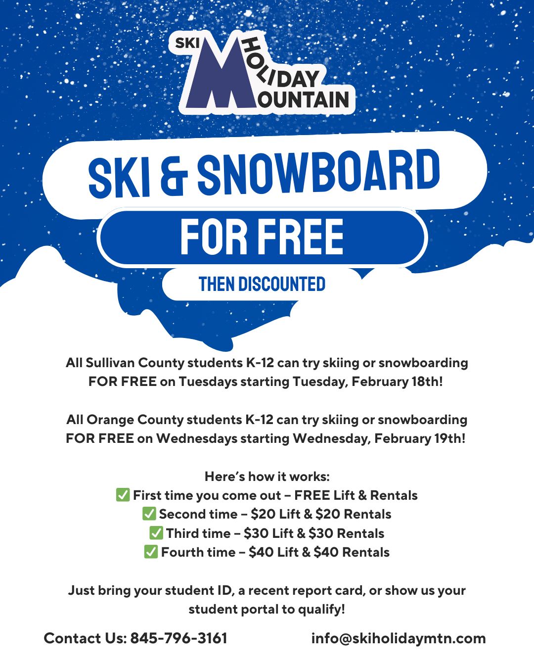 Orange County K-12 Students Ski & Board Event